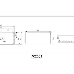 Раковина накладная ABBER Rechteck AC2204 белая