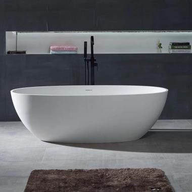 Отдельно стоящая ванна Azario Solid surface Yl6045 из искусственного камня, с хромированным сифоном 1800x930	