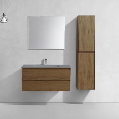 База под раковину Luka 1000 подвесная, 2 выкатных ящика soft-close, T.Oak	