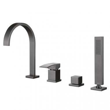 Смеситель ABBER Wasserfall AF8613NG на борт ванны, никель	