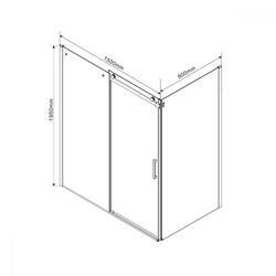 Душевой уголок Como VSR-1C8015CL, 1500*800, хром, стекло прозрачное