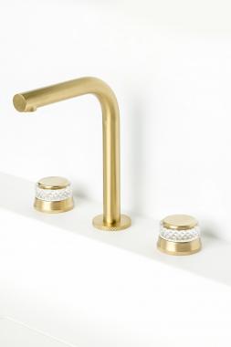 Смеситель на столешницу AURA на 3 отв. MAT GOLD	