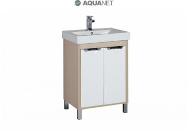 Мебель для ванной тумба Aquanet Гретта 60 светлый дуб фасад белый 171554	