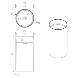 Раковина отдельностоящая прозрачная ABBER Kristall AT2708Opal коричневая