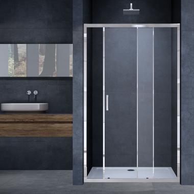 Душевая дверь Alpha VDS-3AL140CL, 1400, хром, стекло прозрачное	