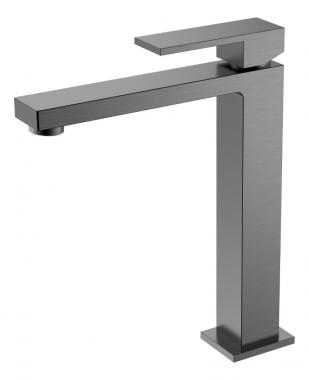 Смеситель для умывальника высокий Qubic Matt Gun Metal	