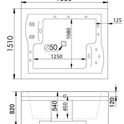 Акриловая ванна Gemy G9052 II B R