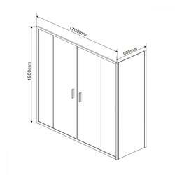 Душевой уголок Garda VSR-1G29017CLG, 1700*900, брашированное золото, стекло прозрачное