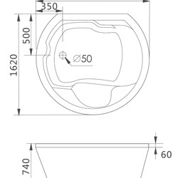 Акриловая ванна Gemy G9053 K