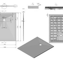 Поддон для душа из искусственного камня VST-4SR1012W,1200*1000*25, белый матовый