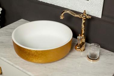 Раковина LV204 Corian золото 41,5*14см	