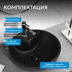 Раковина накладная ABBER Bequem AC2101MB черная матовая