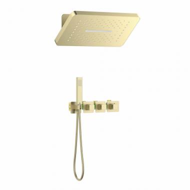 Душевая система Timo Petruma SX-5249/17SM скрытого монтажа с термостатом, золото матовое	