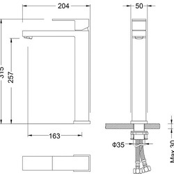 Смеситель Timo Selene 3011/17F для накладной раковины