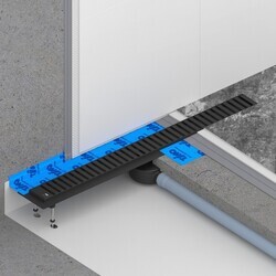 Душевой лоток TIMO Drain System 900 с вставкой lines, черный
