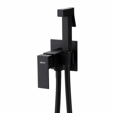 Смеситель ABBER Daheim AF8226B с гигиеническим душем, черный матовый	