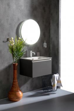 Тумба без раковины Vallessi 60*46см Антрацит матовый, 1 полка	