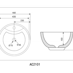 Раковина накладная ABBER Bequem AC2101 белая