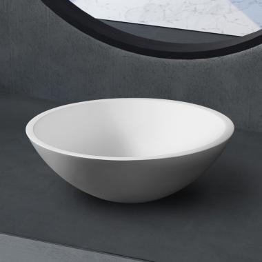 Раковина накладная ABBER Stein AS2608 белая матовая	