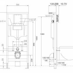 Инсталляция ABBER AC0108 для подвесного унитаза пневматическая