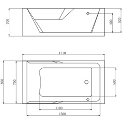Акриловая ванна Gemy G9066 II O R