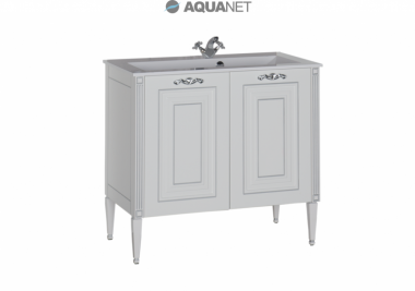 Мебель для ванной тумба Aquanet Паола 90 белая патина серебро 181762	
