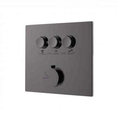 Встраиваемый смеситель для душа VSCV-431GM трехфункциональный, вороненая сталь	