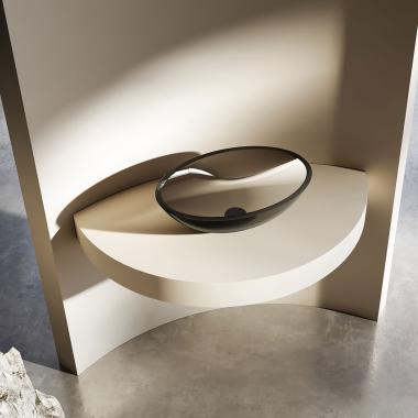 Раковина прозрачная Vincea VBS-6T11B, 500*350*150, накладная, цвет черный	