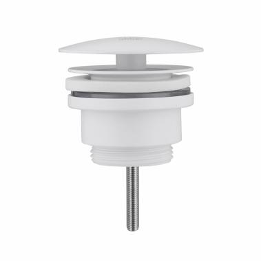Донный клапан ABBER AF0012W без перелива, фиксированный, белый	