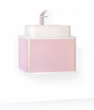 Мебель для ванной тумба Jorno Pastel 58 подвесная (розовой иней) (Pas.01.58/P/PI)	
