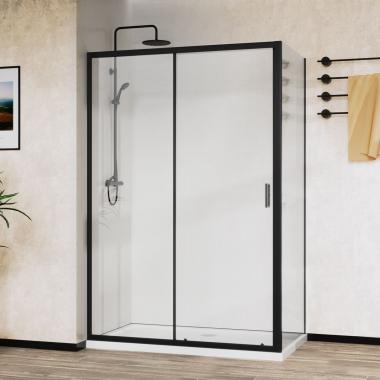 Душевой уголок City VSR-5CT9011CLB, 1100*900, черный, стекло прозрачное	