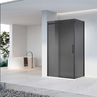 Душевой уголок Como-N VSR-4CN9016CGB, 1600*900, черный, стекло тонированное	