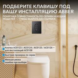 Кнопка смыва ABBER AC0124MB пневматическая, черная матовая