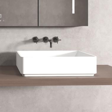 Раковина накладная ABBER Stein AS2634 белая матовая	