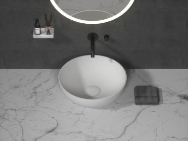Раковина-чаша кориан круглая матовая, Slim 39см 390*390*145	