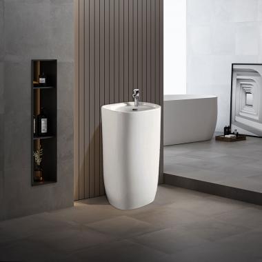 Раковина керамическая Vincea VBS-2P202, 500*460*880, напольная, цвет белый	