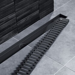 Душевой лоток TIMO Drain System 900 с вставкой lines, черный