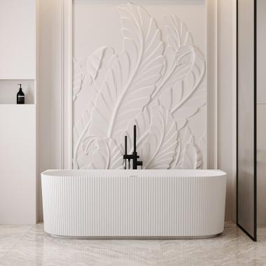 Ванна из искусственного камня ABBER Stein AS9630 белая матовая	