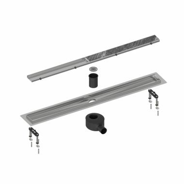 Душевой лоток TIMO Drain System 800 с двусторонней панелью plate под плитку, хром	