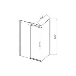 Душевой уголок Como-N VSR-4CN9016CLB, 1600*900, черный, стекло прозрачное