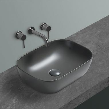 Раковина керамическая Vincea VBS-102MA, 455*325*135, накладная, цвет антрацит матовый	