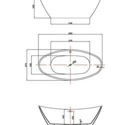 Ванна акриловая Vincea VBT-203, 1800*850*650, цвет белый, щелевой перелив