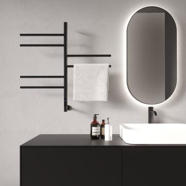 Полотенцесушитель электрический Vincea VTD-1S2CBE 43х80, черный, таймер	