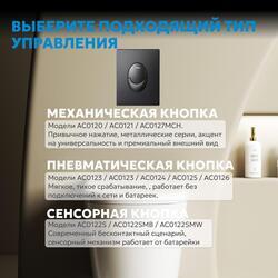 Кнопка смыва ABBER AC0125MB пневматическая, черная матовая