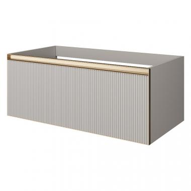 QUATRO 1 100CM тумба рифл CASHMERE FUGA профиль MATT GOLD с подсветкой	