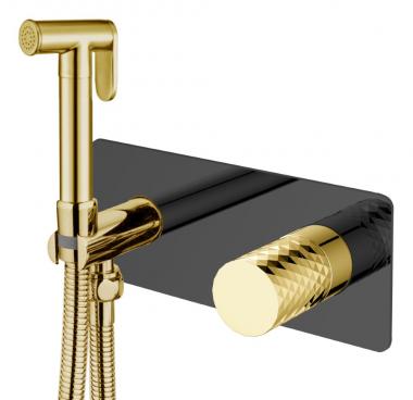 Смеситель гигиенический STICK BLACK DIAMOND GOLD	