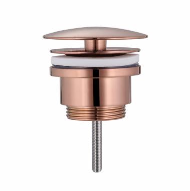 Донный клапан ABBER AF0012RG без перелива, фиксированный, розовое золото	