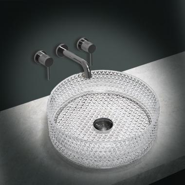 Раковина стеклянная Vincea VBS-5GL01, 400*400*125, накладная, цвет прозрачный	