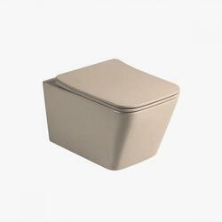 Унитаз подвесной Q-Line VT1-12MC безободковый, цвет капучино мат., ультратонкое soft close сиденье