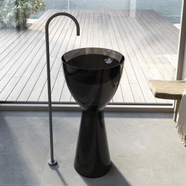 Раковина отдельностоящая прозрачная ABBER Kristall AT2703Onyx черная	